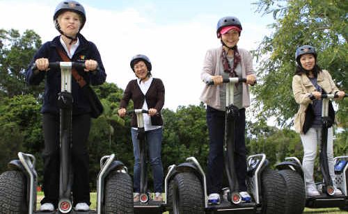 Travel company representatives try out their Segway riding skills at Novotel Pacific Bay Resort. Travel company representatives try out their Segway riding skills at Novotel Pacific Bay Resort.